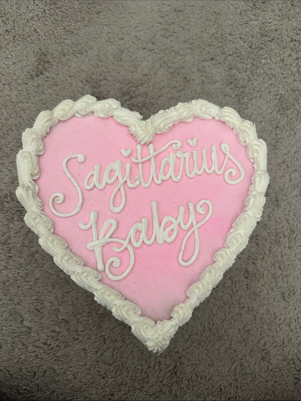 Pink Heart 'Sagittarius Baby' Decoration Cake